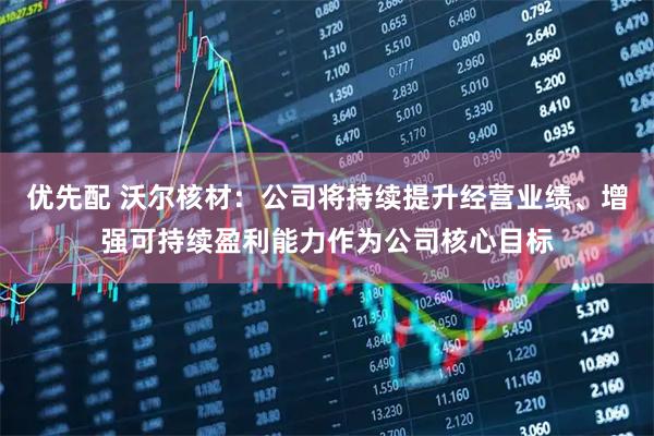 优先配 沃尔核材：公司将持续提升经营业绩、增强可持续盈利能力作为公司核心目标